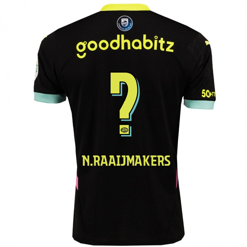 Danxen Men Niels Raaijmakers #0 Black Yellow Away Jersey 2024/25 T-Shirt