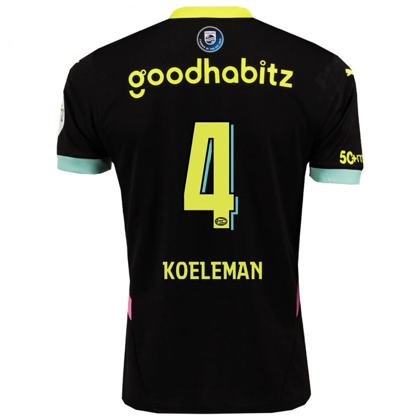 Danxen Men Senna Koeleman #4 Black Yellow Away Jersey 2024/25 T-Shirt