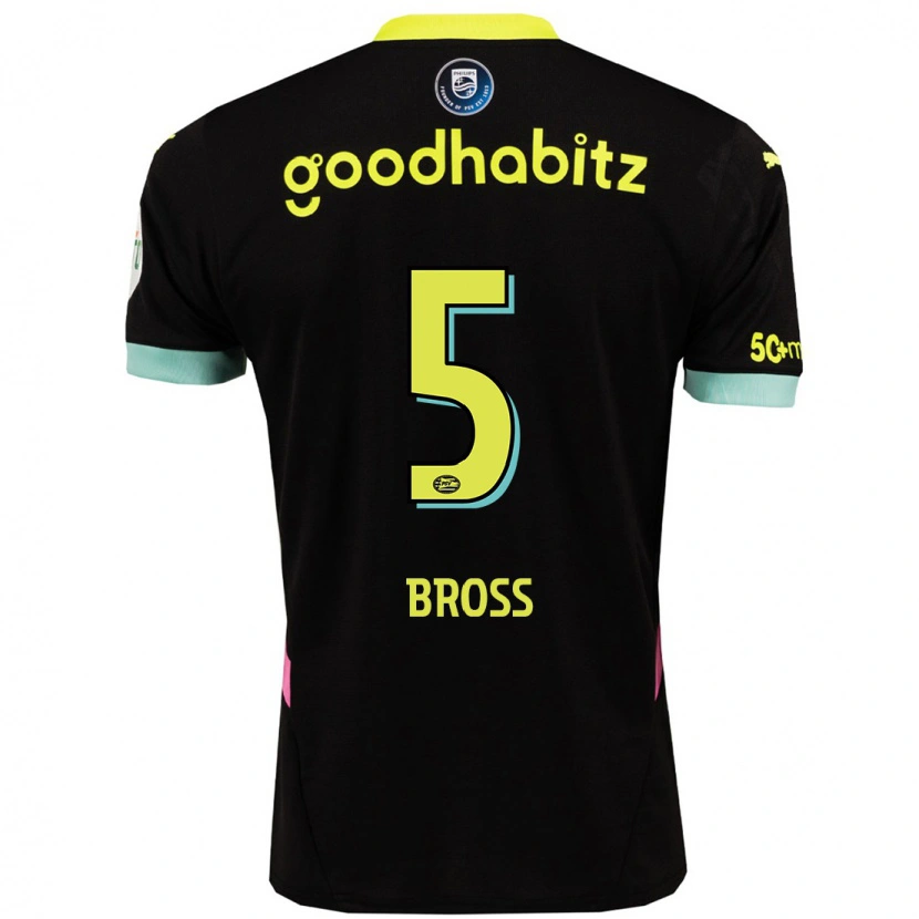 Danxen Men Melanie Bross #5 Black Yellow Away Jersey 2024/25 T-Shirt