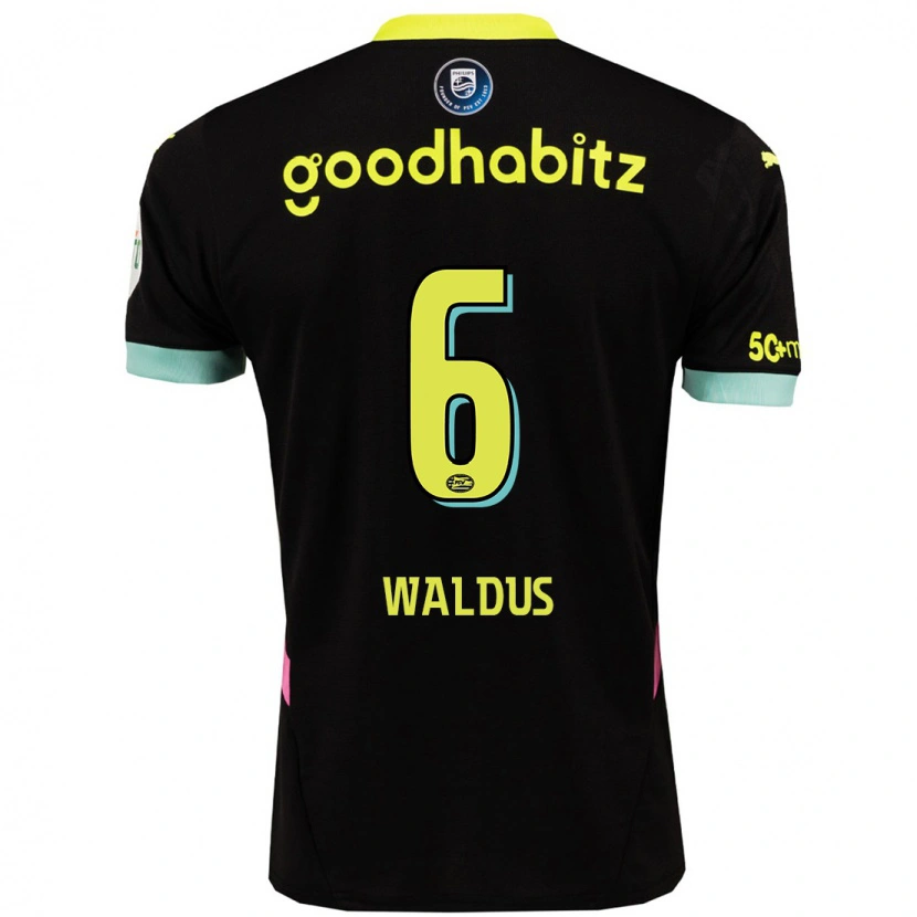 Danxen Men Maruschka Waldus #6 Black Yellow Away Jersey 2024/25 T-Shirt