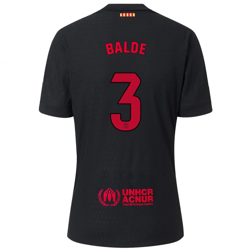 Danxen Men Alejandro Balde #3 Black Red Away Jersey 2024/25 T-Shirt