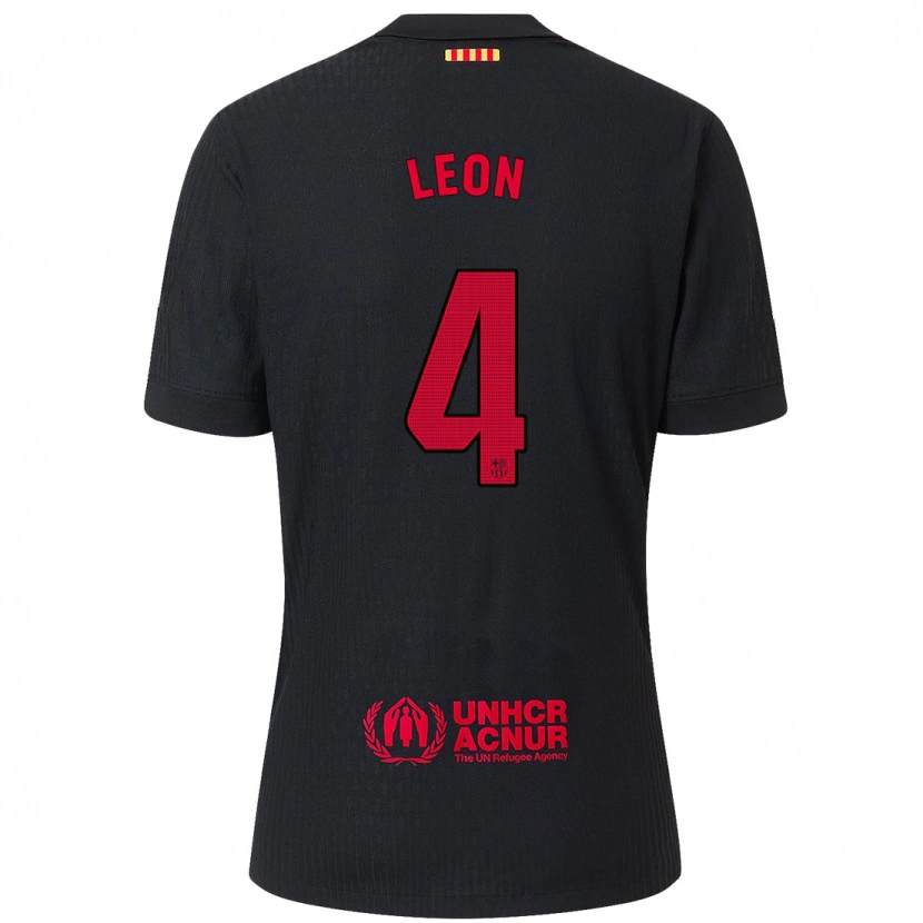 Danxen Men Mapi León #4 Black Red Away Jersey 2024/25 T-Shirt