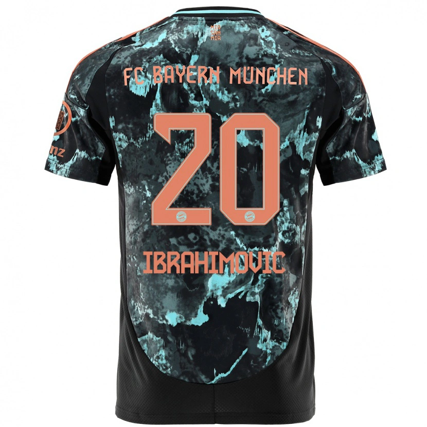 Danxen Men Arijon Ibrahimovic #20 Black Away Jersey 2024/25 T-Shirt