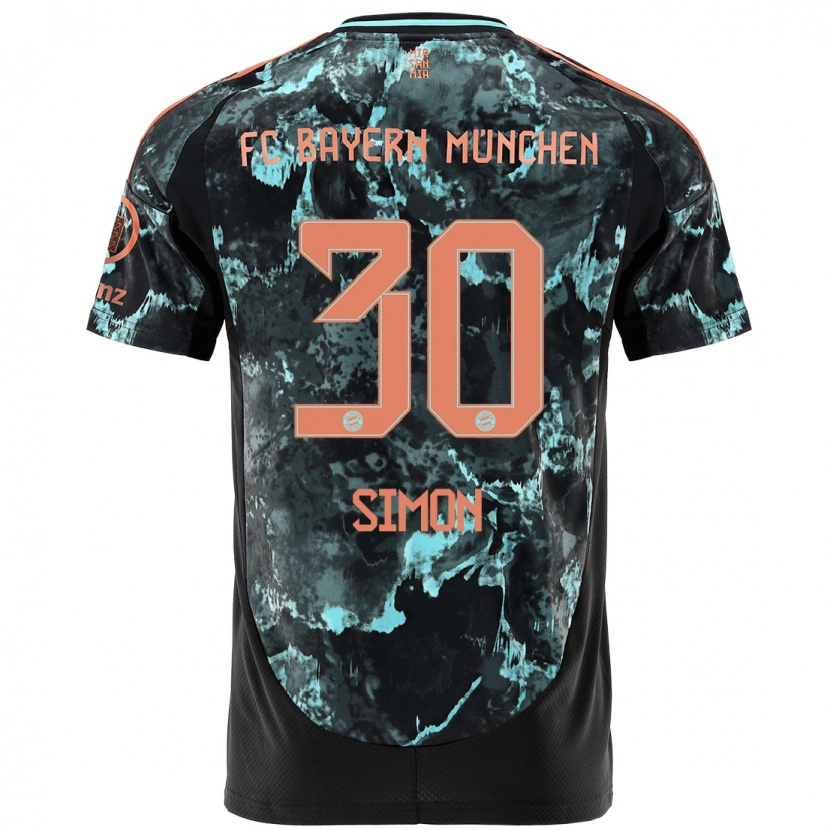 Danxen Men Carolin Simon #30 Black Away Jersey 2024/25 T-Shirt