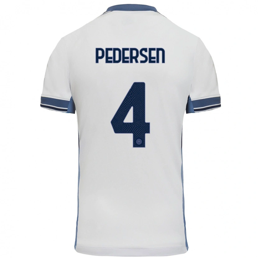 Danxen Men Sofie Junge Pedersen #4 White Grey Away Jersey 2024/25 T-Shirt