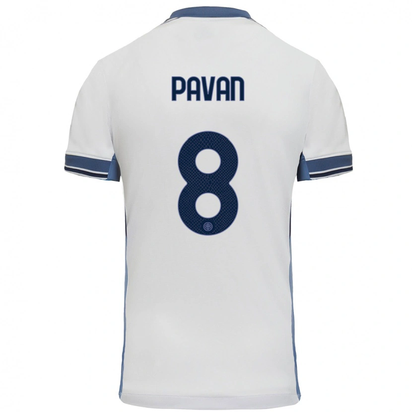 Danxen Men Matilde Pavan #8 White Grey Away Jersey 2024/25 T-Shirt