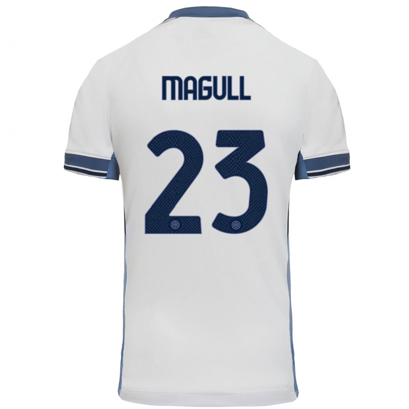 Danxen Men Lina Magull #23 White Grey Away Jersey 2024/25 T-Shirt