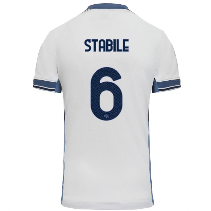 Danxen Men Giacomo Stabile #6 White Grey Away Jersey 2024/25 T-Shirt