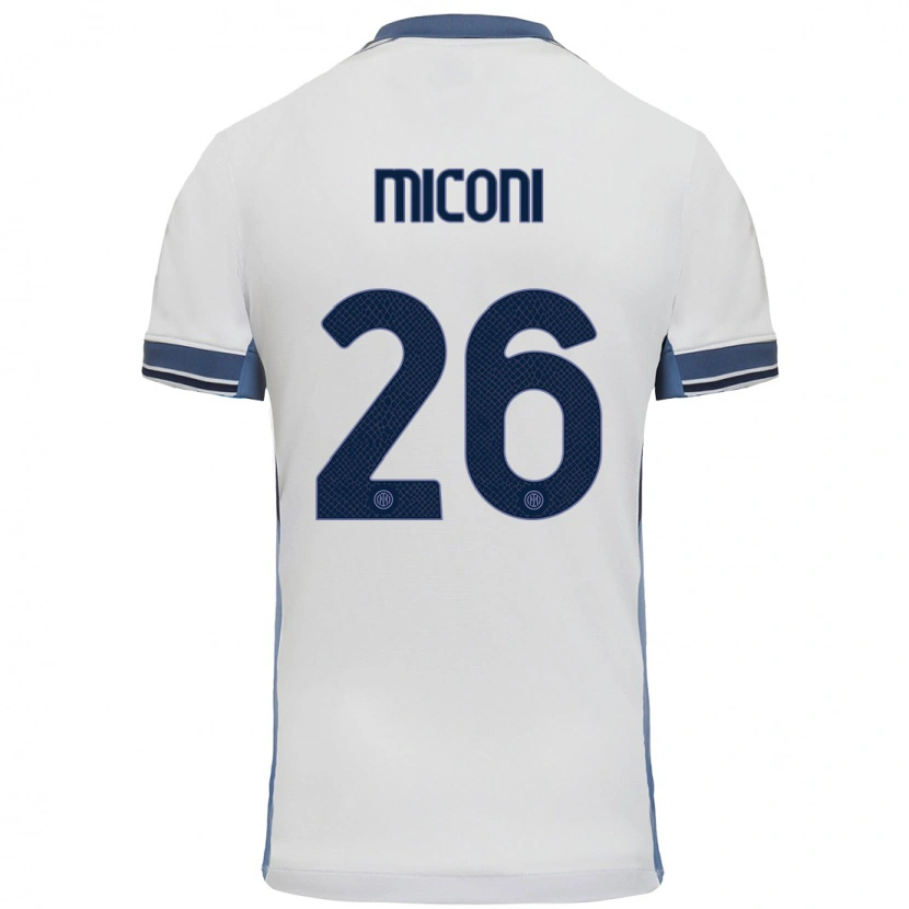 Danxen Men Riccardo Miconi #26 White Grey Away Jersey 2024/25 T-Shirt