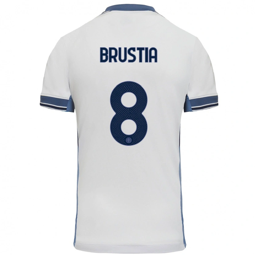 Danxen Men Martina Brustia #8 White Grey Away Jersey 2024/25 T-Shirt