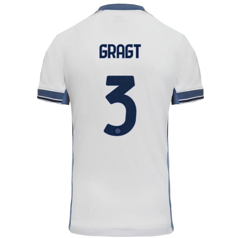 Danxen Men Stefanie Van Der Gragt #3 White Grey Away Jersey 2024/25 T-Shirt