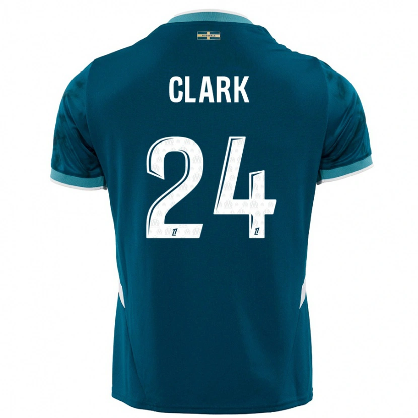 Danxen Men Ashley Clark #24 Turquoise Blue Away Jersey 2024/25 T-Shirt