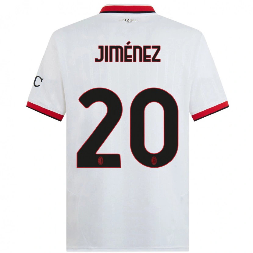 Danxen Men Álex Jiménez #20 White Black Red Away Jersey 2024/25 T-Shirt