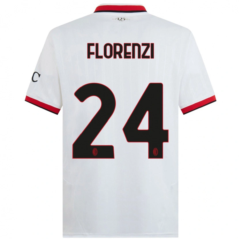 Danxen Men Alessandro Florenzi #24 White Black Red Away Jersey 2024/25 T-Shirt