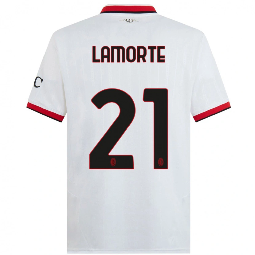 Danxen Men Alessandro Lamorte #21 White Black Red Away Jersey 2024/25 T-Shirt