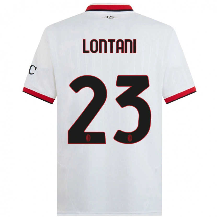 Danxen Men Simone Lontani #23 White Black Red Away Jersey 2024/25 T-Shirt