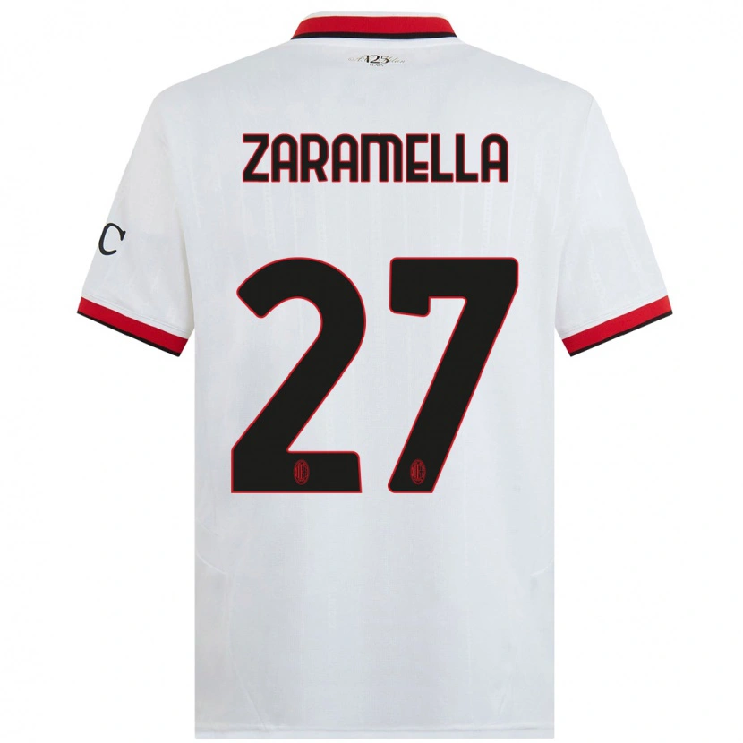 Danxen Men Mattia Zaramella #27 White Black Red Away Jersey 2024/25 T-Shirt