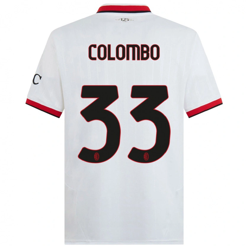 Danxen Men Federico Colombo #33 White Black Red Away Jersey 2024/25 T-Shirt