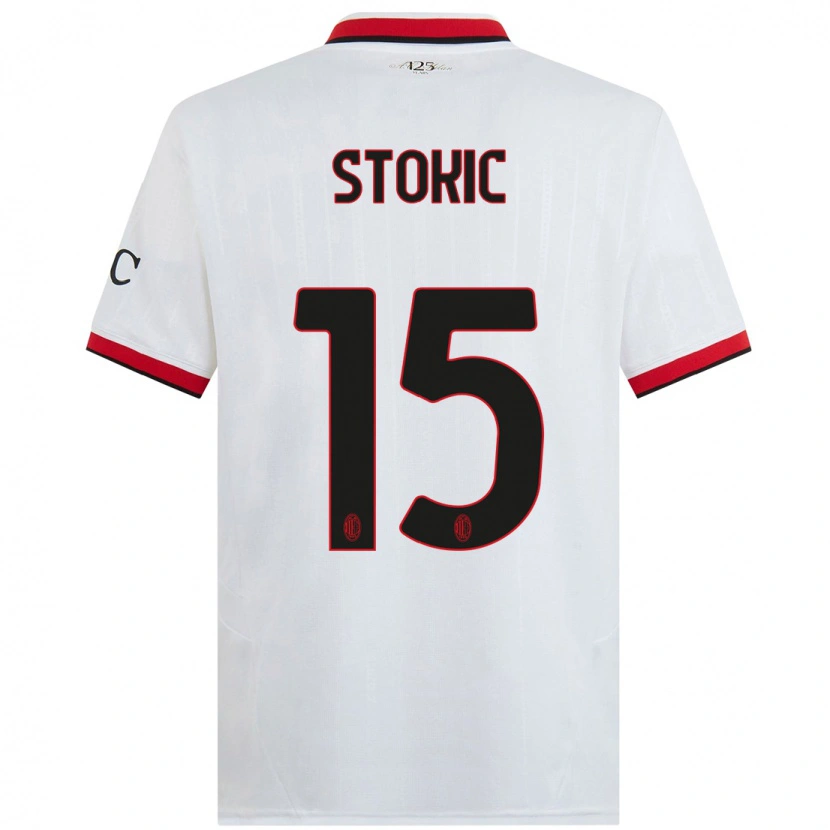 Danxen Men Sara Stokić #15 White Black Red Away Jersey 2024/25 T-Shirt