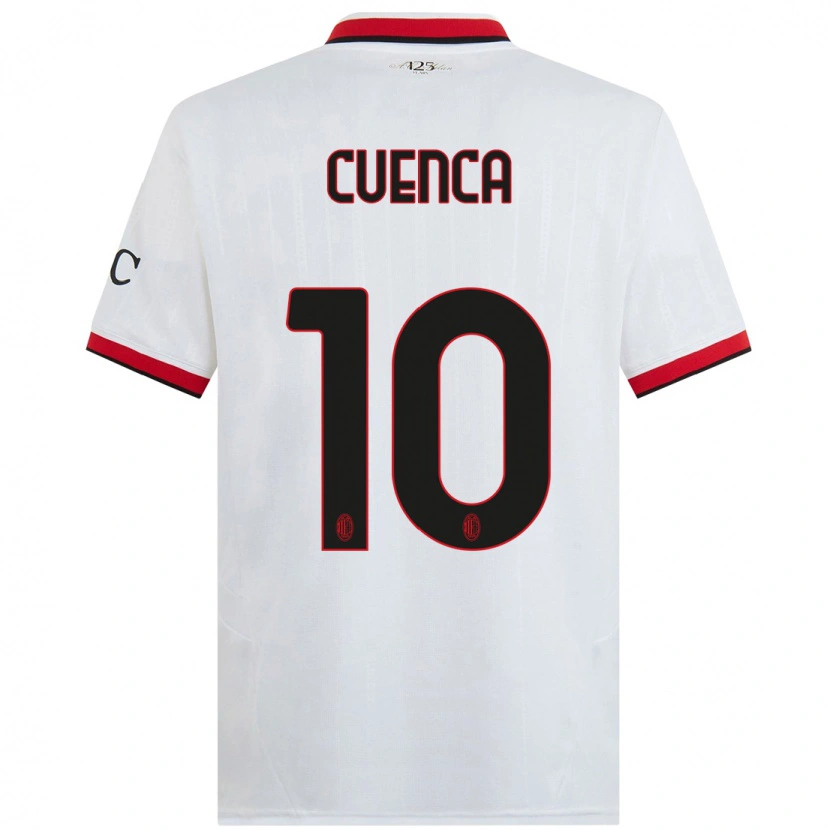 Danxen Men Hugo Cuenca #10 White Black Red Away Jersey 2024/25 T-Shirt