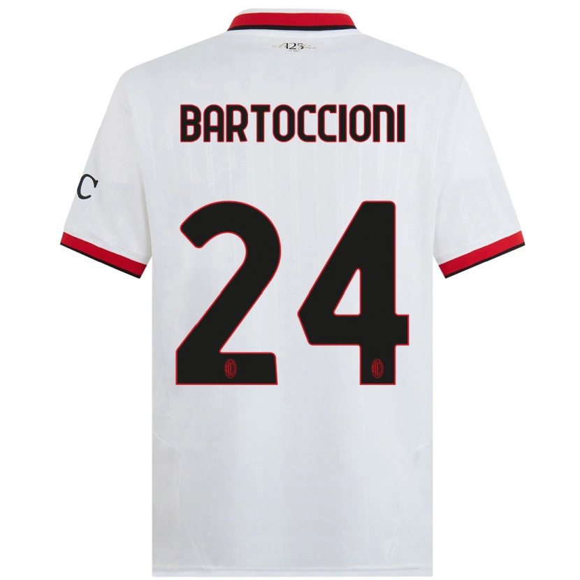 Danxen Men Andrea Bartoccioni #24 White Black Red Away Jersey 2024/25 T-Shirt