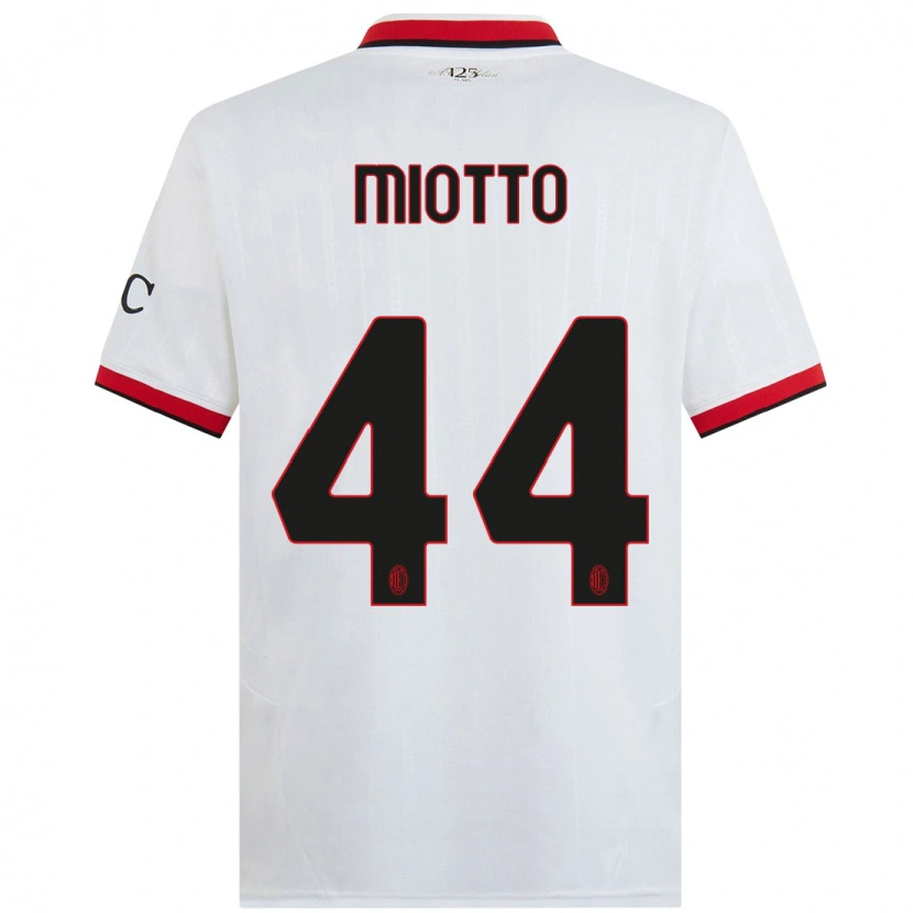 Danxen Men Giorgia Miotto #44 White Black Red Away Jersey 2024/25 T-Shirt