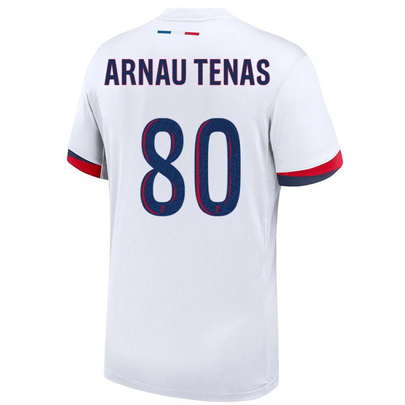 Danxen Men Arnau Tenas #80 White Blue Red Away Jersey 2024/25 T-Shirt