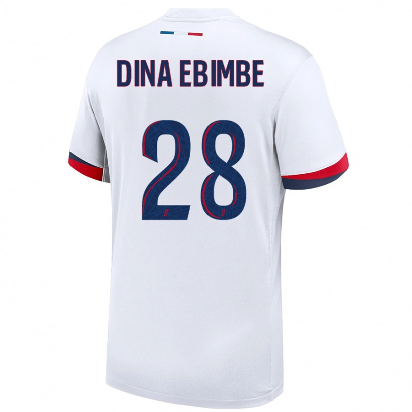 Danxen Men Eric Junior Dina Ebimbe #28 White Blue Red Away Jersey 2024/25 T-Shirt