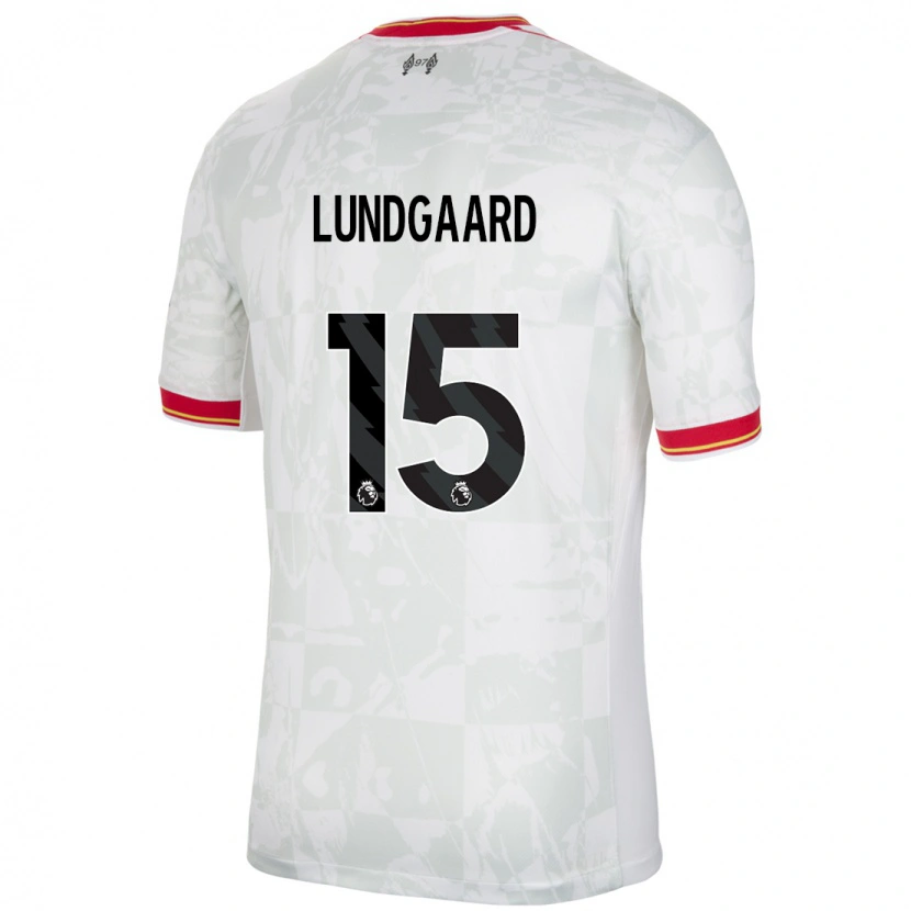 Danxen Men Sofie Lundgaard #15 White Red Black Third Jersey 2024/25 T-Shirt