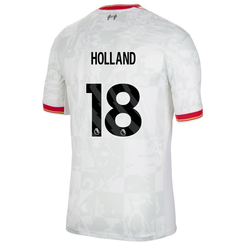 Danxen Men Ceri Holland #18 White Red Black Third Jersey 2024/25 T-Shirt