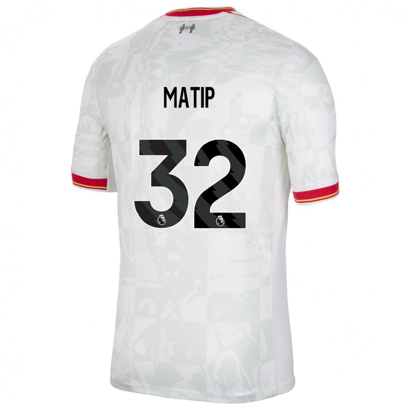 Danxen Men Joel Matip #32 White Red Black Third Jersey 2024/25 T-Shirt