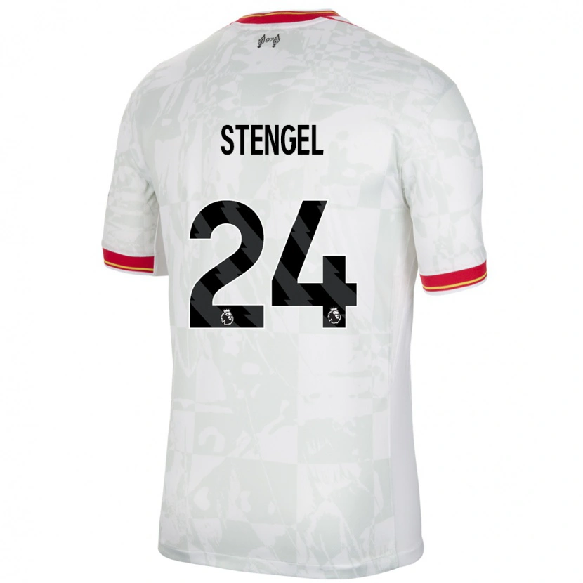 Danxen Men Katie Stengel #24 White Red Black Third Jersey 2024/25 T-Shirt