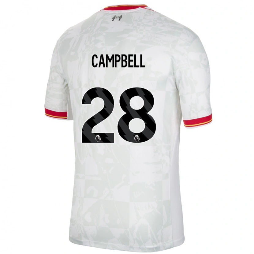 Danxen Men Megan Campbell #28 White Red Black Third Jersey 2024/25 T-Shirt