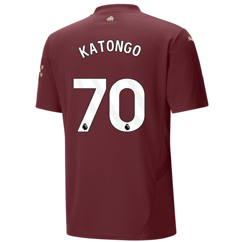 Danxen Men Jadel Katongo #70 Maroon Third Jersey 2024/25 T-Shirt