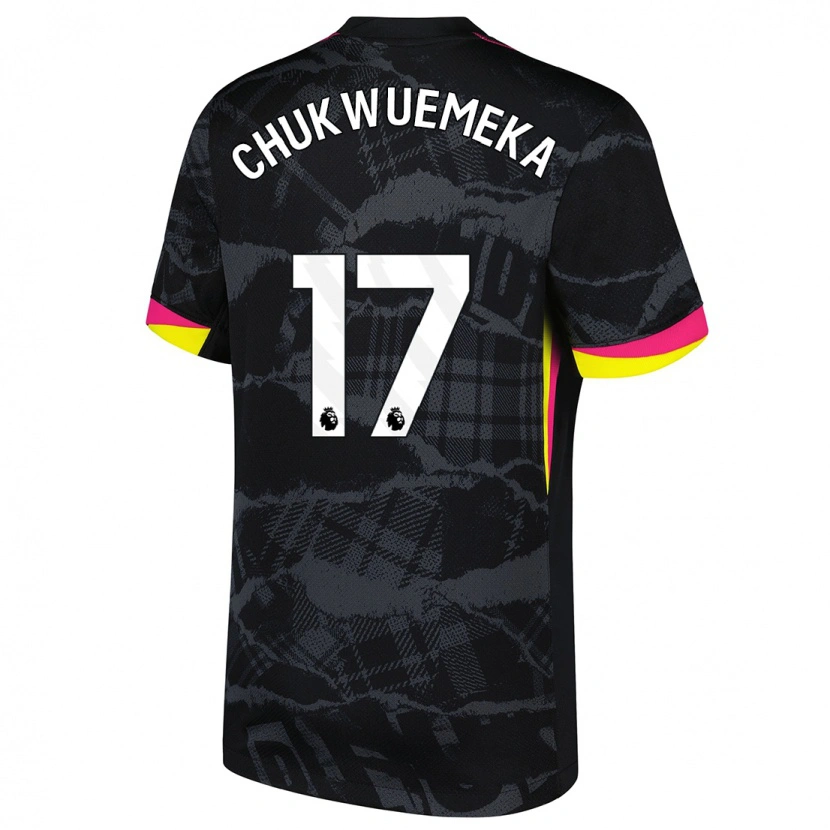 Danxen Men Carney Chukwuemeka #17 Black Pink Third Jersey 2024/25 T-Shirt