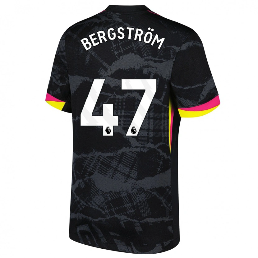 Danxen Men Lucas Bergström #47 Black Pink Third Jersey 2024/25 T-Shirt