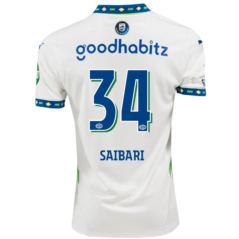 Danxen Men Ismael Saibari #34 White Dark Blue Third Jersey 2024/25 T-Shirt