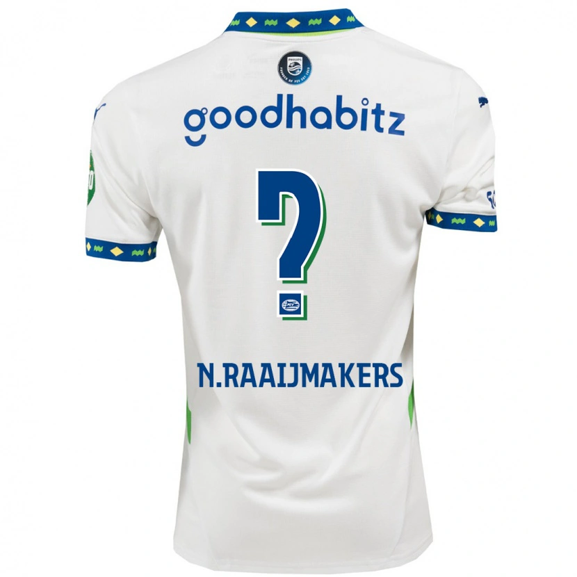 Danxen Men Niels Raaijmakers #0 White Dark Blue Third Jersey 2024/25 T-Shirt