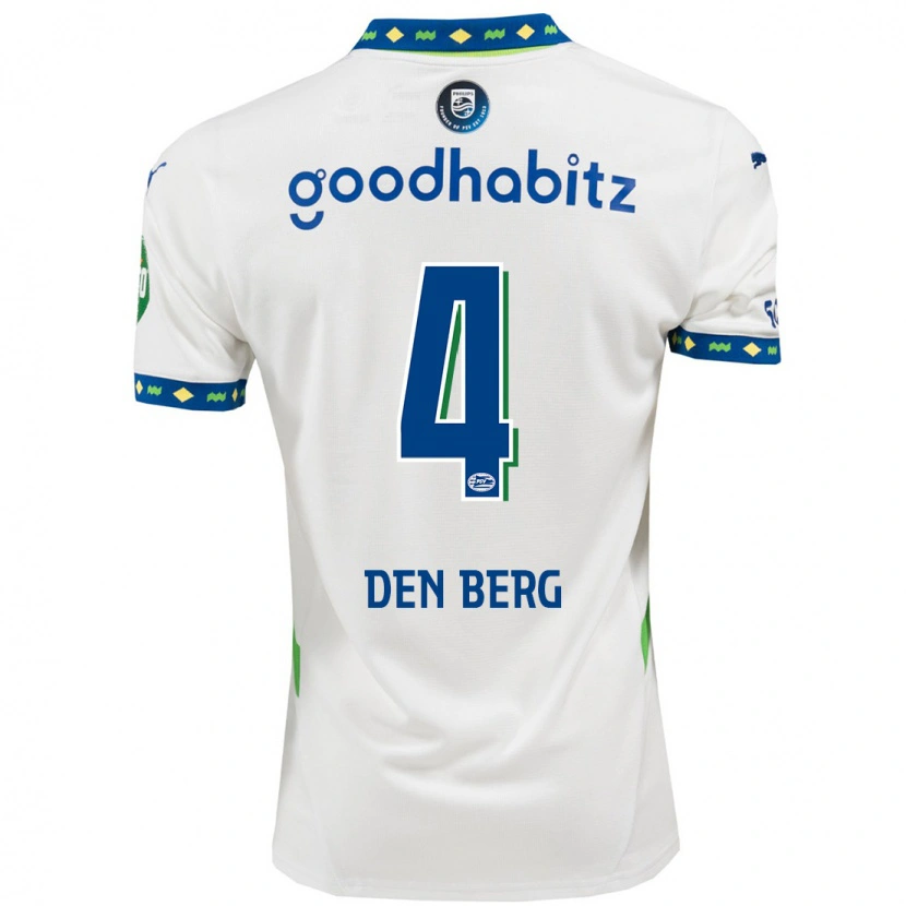 Danxen Men Mandy Van Den Berg #4 White Dark Blue Third Jersey 2024/25 T-Shirt