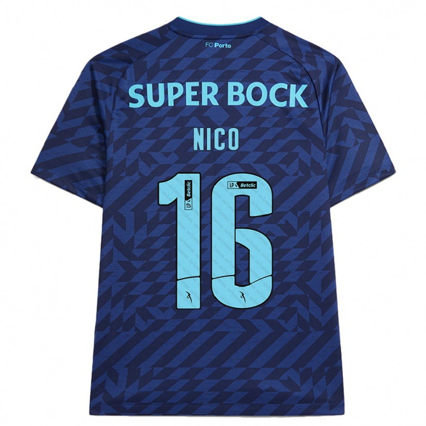 Danxen Men Nico González #16 Navy Blue Third Jersey 2024/25 T-Shirt