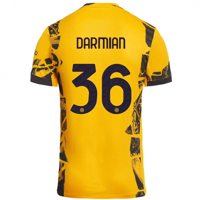 Danxen Men Matteo Darmian #36 Gold Black Third Jersey 2024/25 T-Shirt