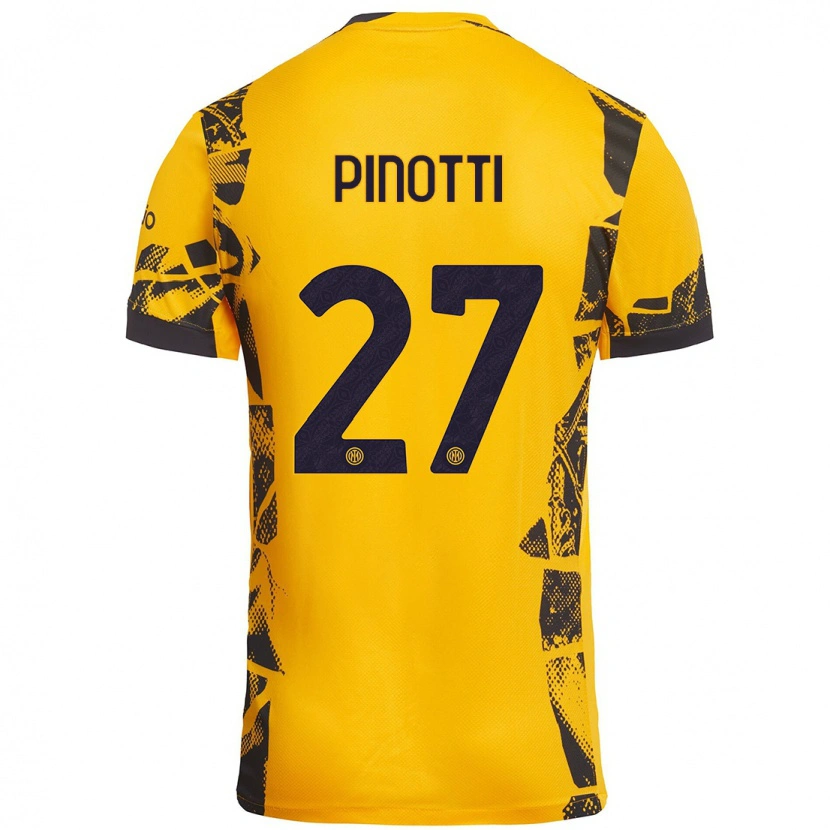 Danxen Men Manuel Pinotti #27 Gold Black Third Jersey 2024/25 T-Shirt