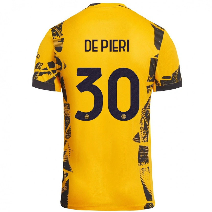 Danxen Men Giacomo De Pieri #30 Gold Black Third Jersey 2024/25 T-Shirt