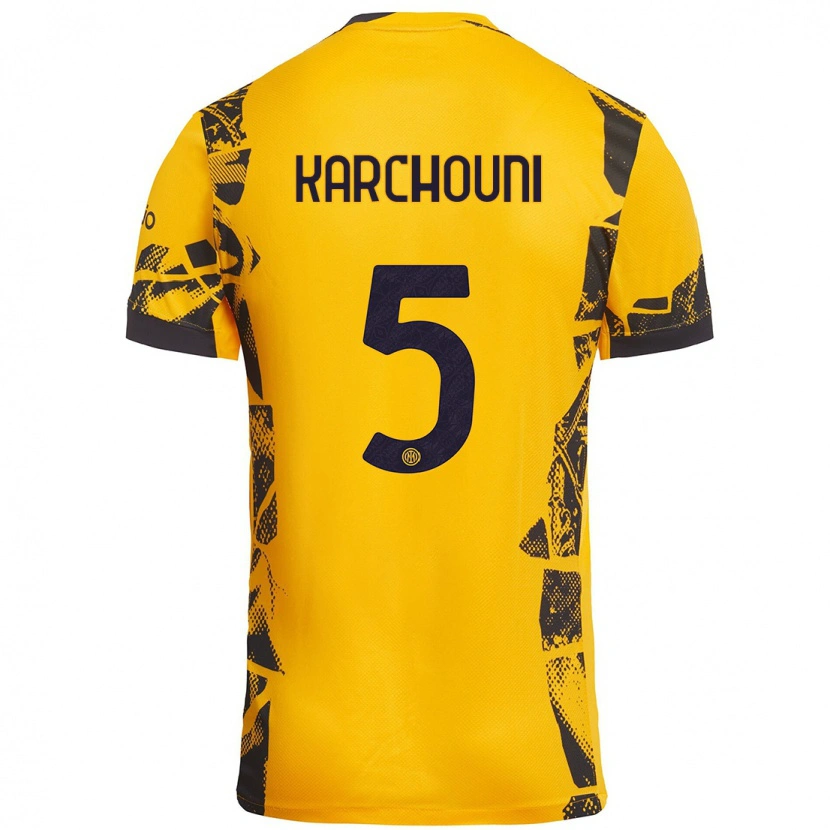 Danxen Men Ghoutia Karchouni #5 Gold Black Third Jersey 2024/25 T-Shirt