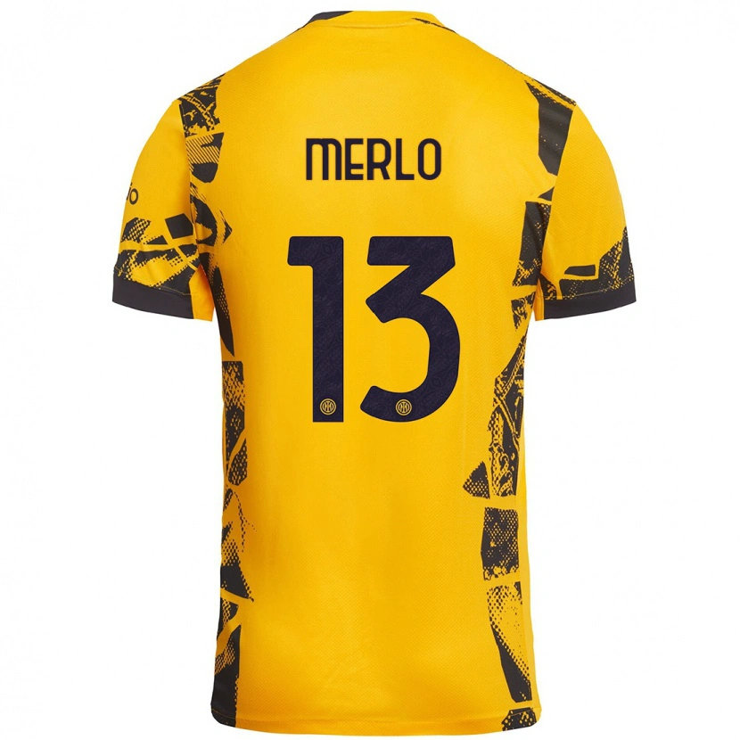 Danxen Men Beatrice Merlo #13 Gold Black Third Jersey 2024/25 T-Shirt