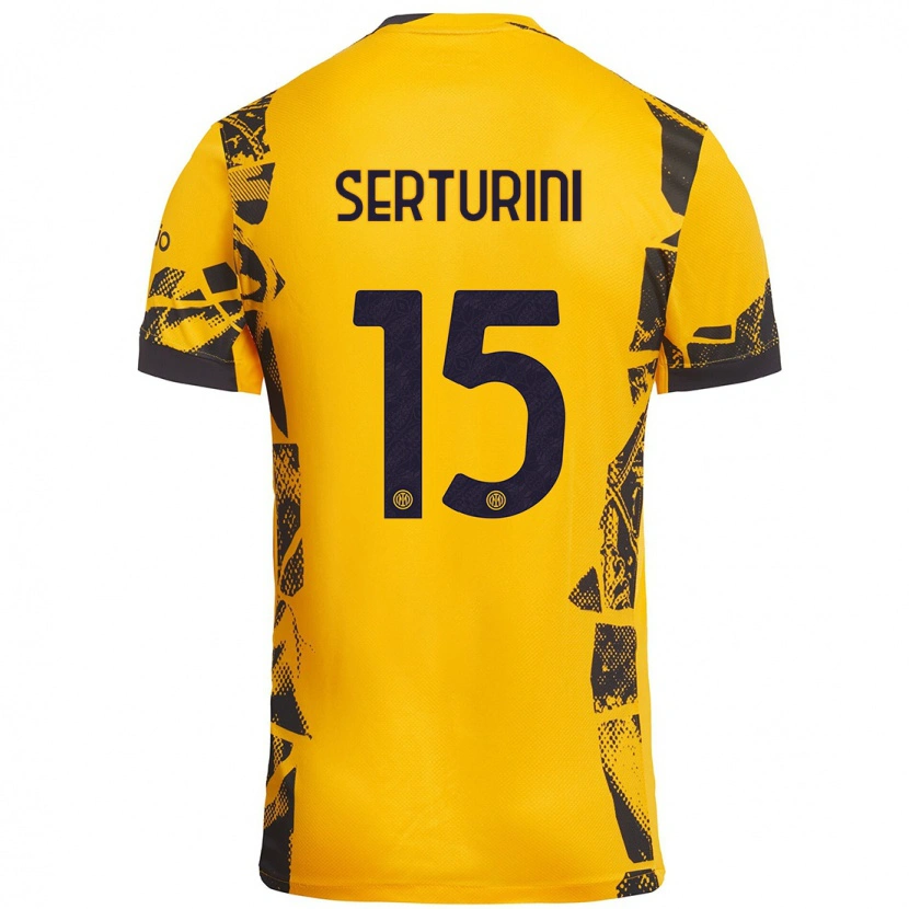 Danxen Men Annamaria Serturini #15 Gold Black Third Jersey 2024/25 T-Shirt