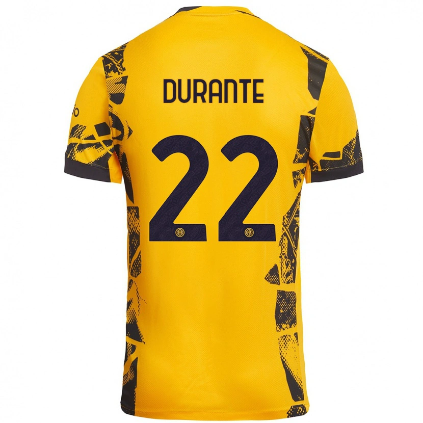 Danxen Men Francesca Durante #22 Gold Black Third Jersey 2024/25 T-Shirt