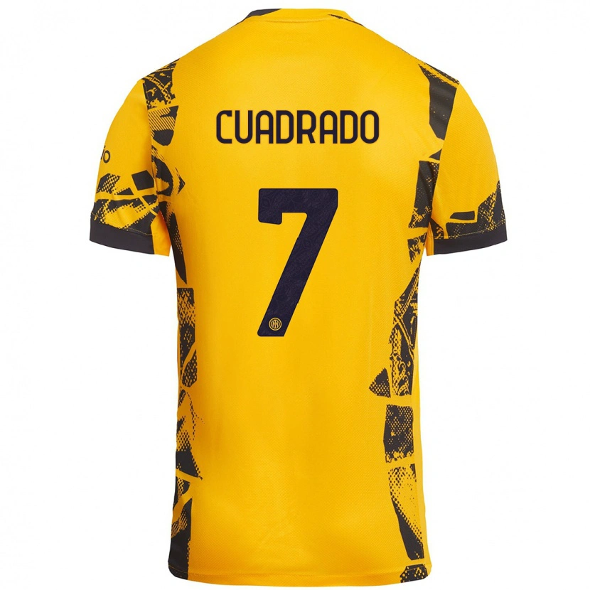 Danxen Men Juan Cuadrado #7 Gold Black Third Jersey 2024/25 T-Shirt