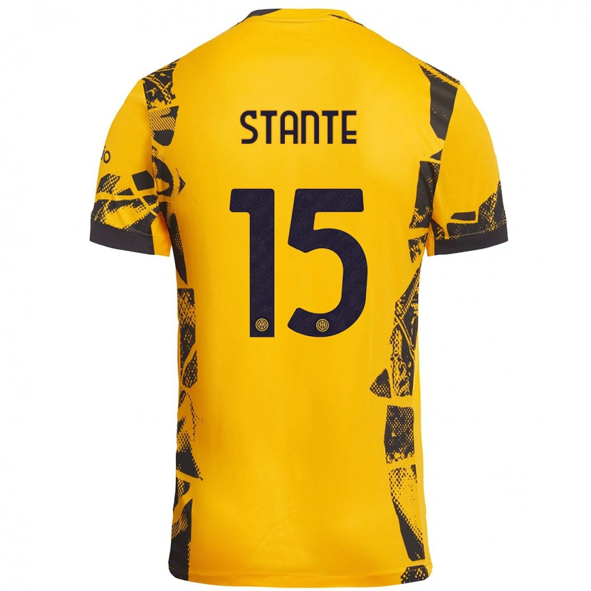 Danxen Men Francesco Stante #15 Gold Black Third Jersey 2024/25 T-Shirt