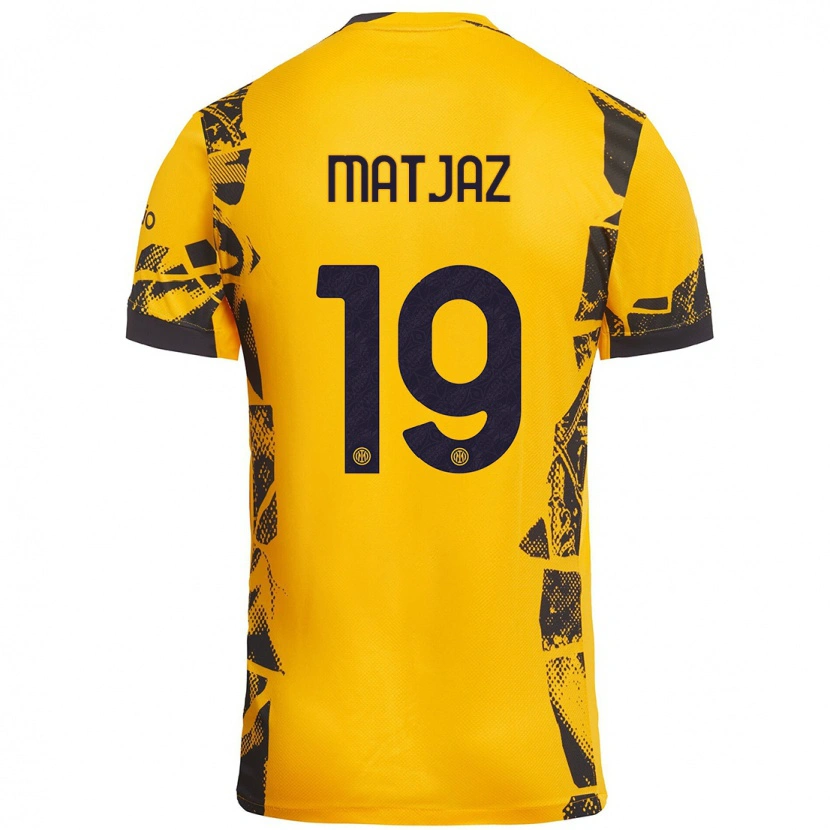 Danxen Men Samo Matjaz #19 Gold Black Third Jersey 2024/25 T-Shirt